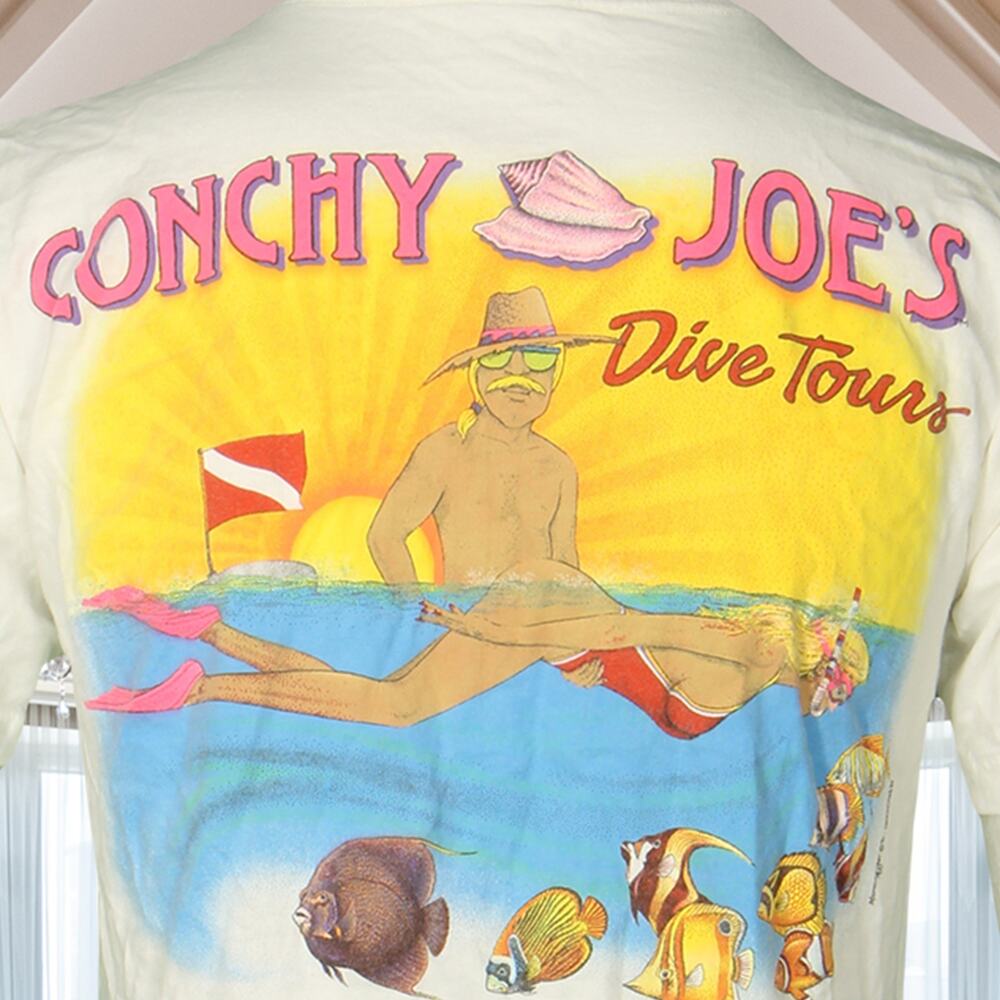 Vintage Conchy Joe's Dive Tours Cayman Islands Single Stitch T Shirt Tee S